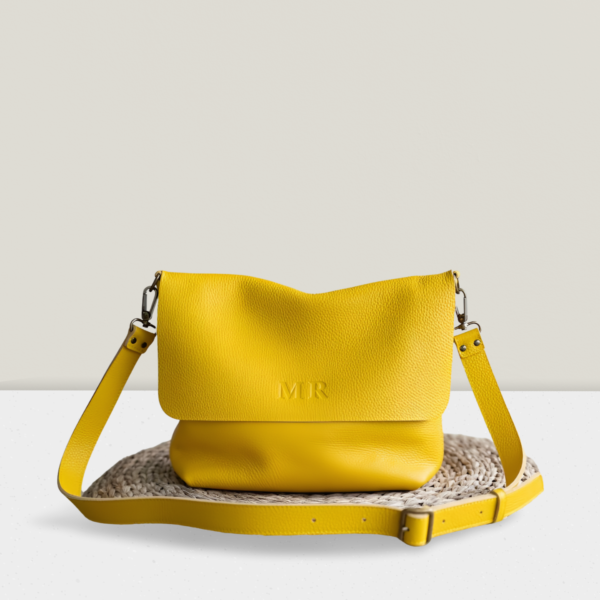 Authentic Leather Crossbody bag (Yellow)