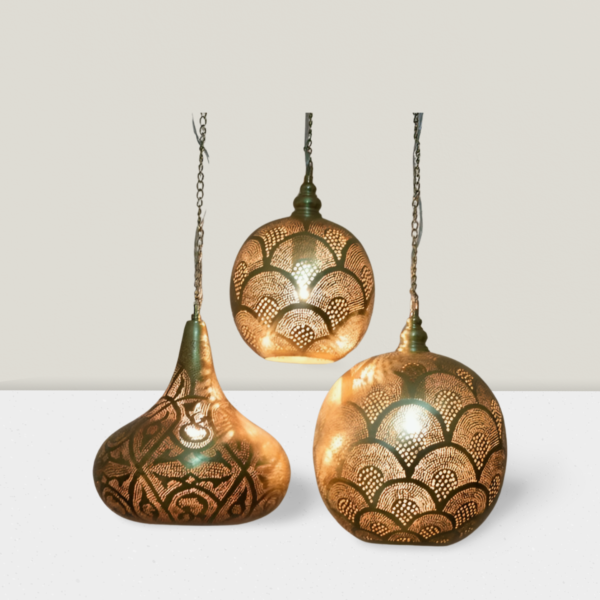 Pendant lamps-hanging lamps-Handcrafted brass