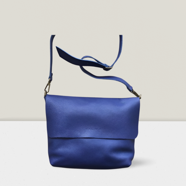 Authentic Leather Crossbody bag. (blue)