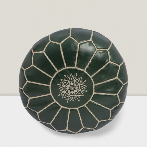 Royal green Pouf, bohemian decor, new home gift - Image 4