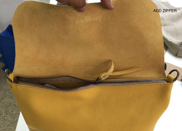 Authentic Leather Crossbody bag (Yellow) - Image 4