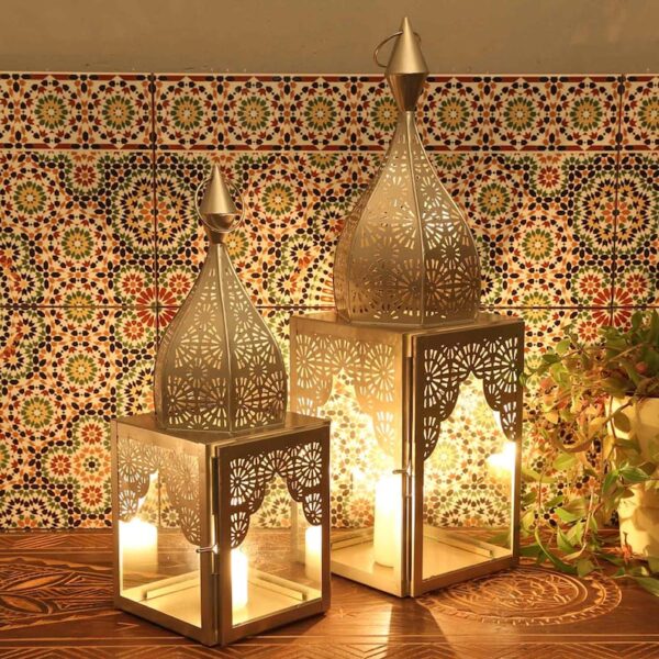 2 Glass Metal Moroccan Lantern - Image 2